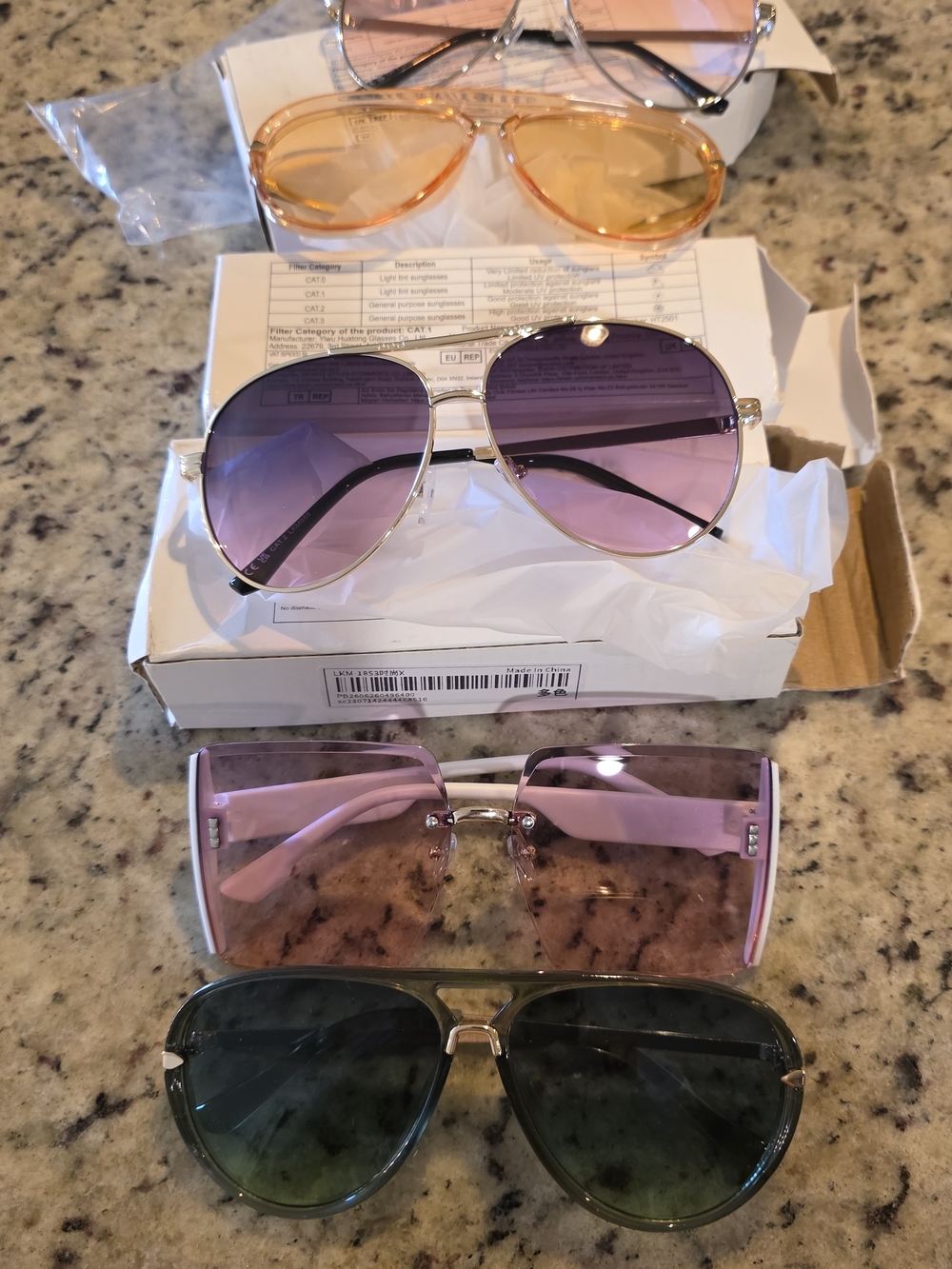 5 Pair's -Women’s Aviator Sunglasses
